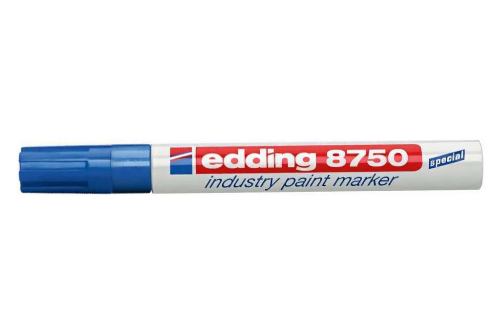 Маркер промышленный 2-4мм Edding 8750 лаковый, метал. корпус, синий