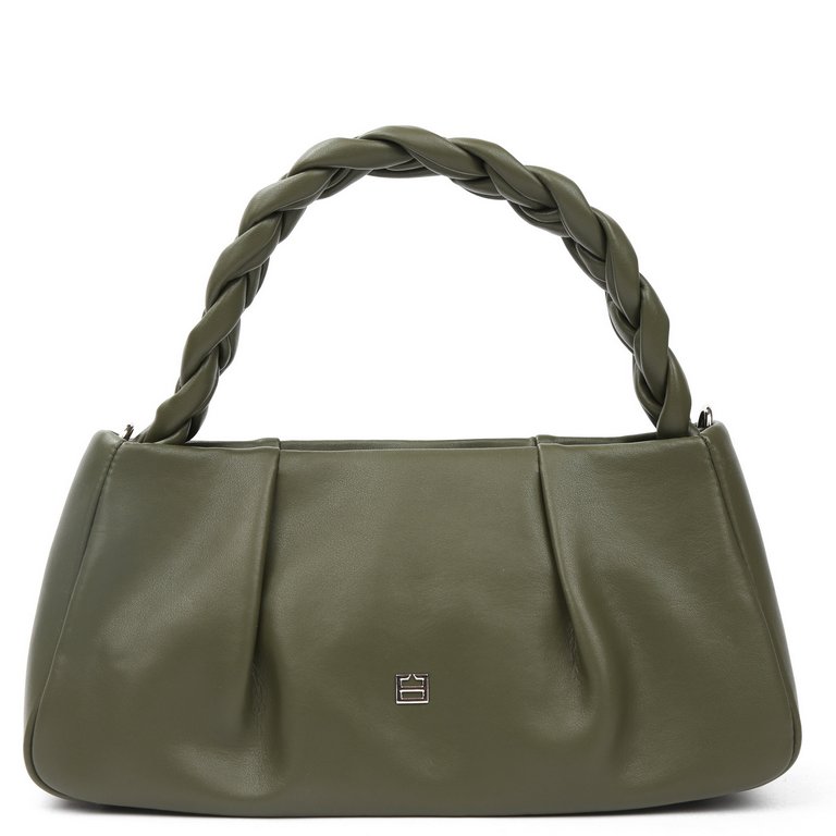 Сумка женская FABRETTI 31х15х8 см, нат. кожа, табачный