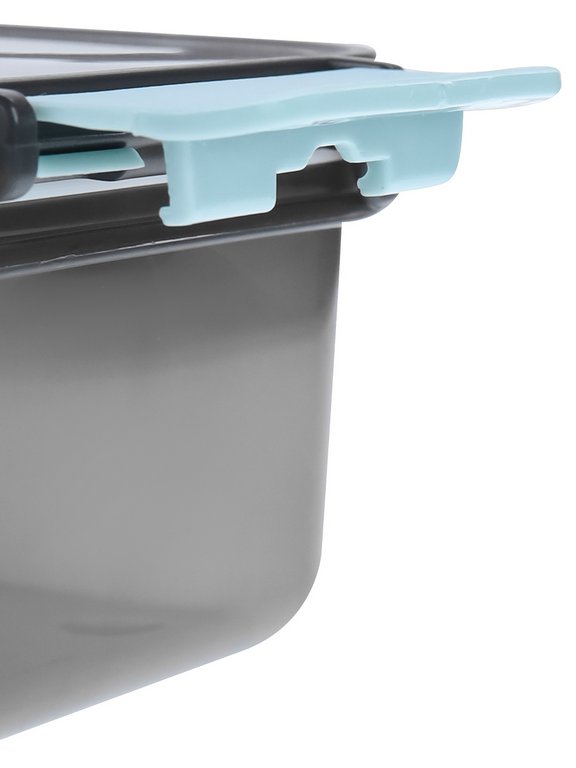 Ланч-бокс 1100 мл (с приборами, два отделения) голубой "Время обеда"