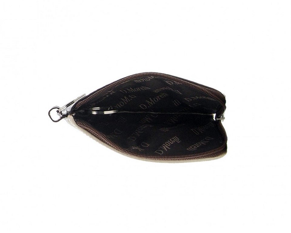 Футляр для ключей  D.Morelli "Patch" бордо, из нат.кожи, на молнии