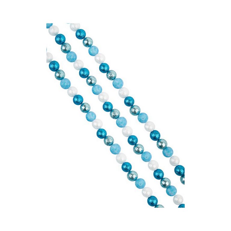 Бусы (пенополистирол), цвет голубой/белый 170х1,5 см