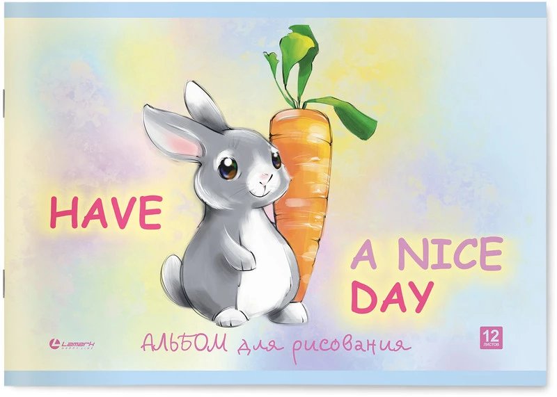 Альбом для рисования А5 12л. на скрепке "Малыши" Lamark