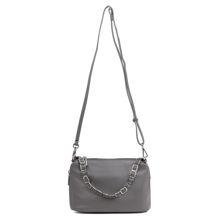 Сумка женская Palio 25х18х10 см, нат. кожа, серый