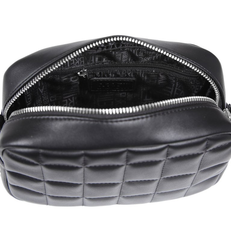 Сумка женская FABRETTI 21х15х7 см, нат. кожа, черный