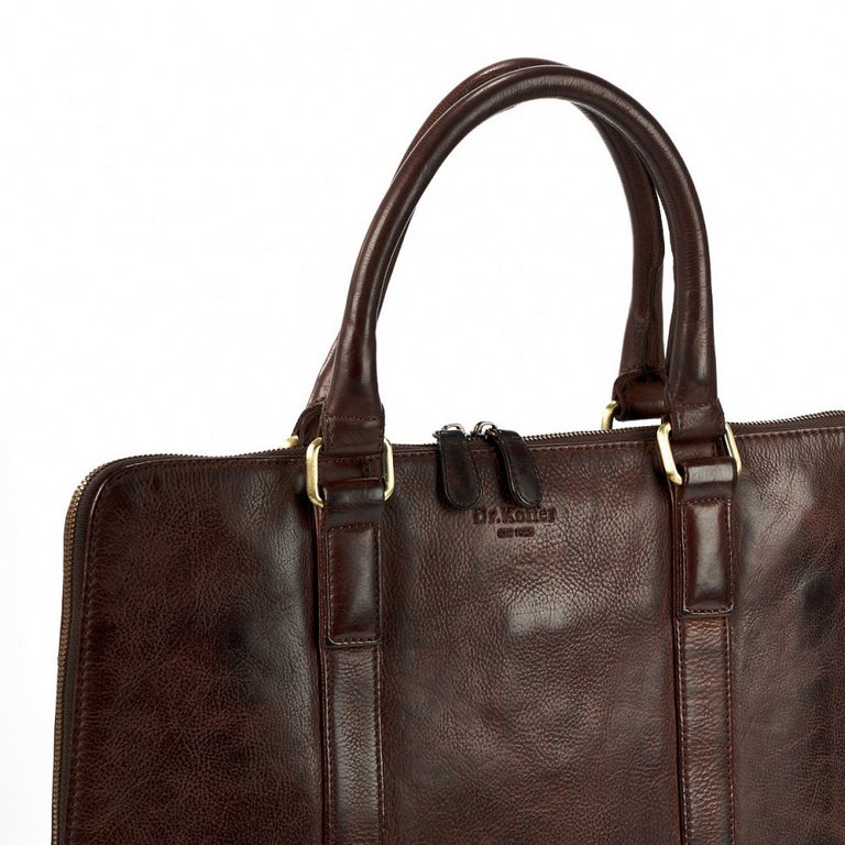 Сумка для документов Dr.Koffer 28*38*7,5см, нат. кожа, коричневая