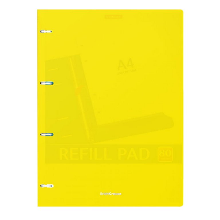 Тетрадь А4 80 лист кл. на кольцах, пластиковая обложка на кнопке "Neon" ассорти