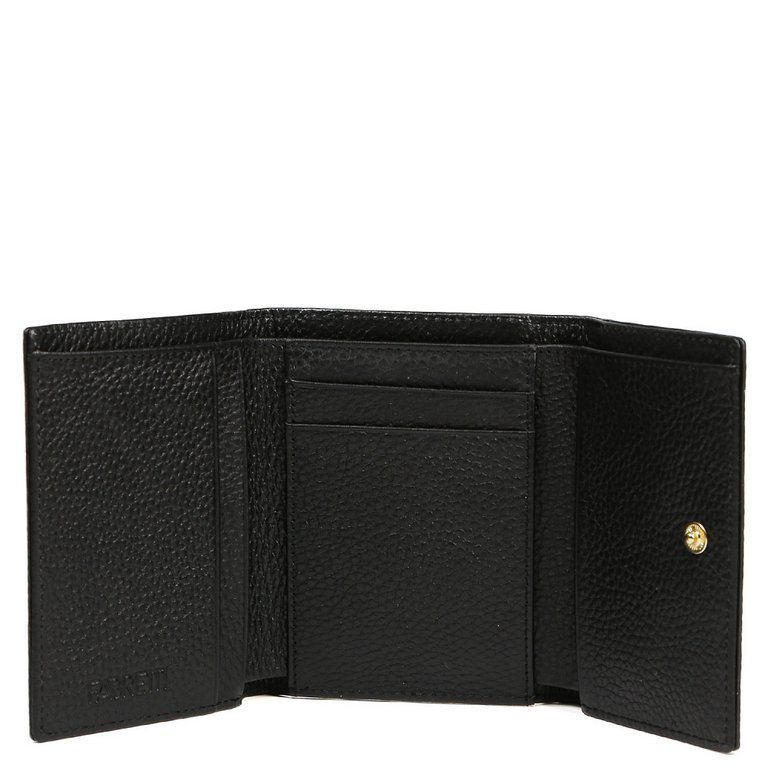 Портмоне FABRETTI женское, нат. кожа, 11*8,5*2 см, черный