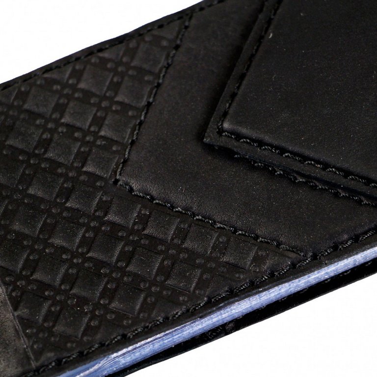 Визитница Макей 74*115мм односекционная,нат.кожа, черная