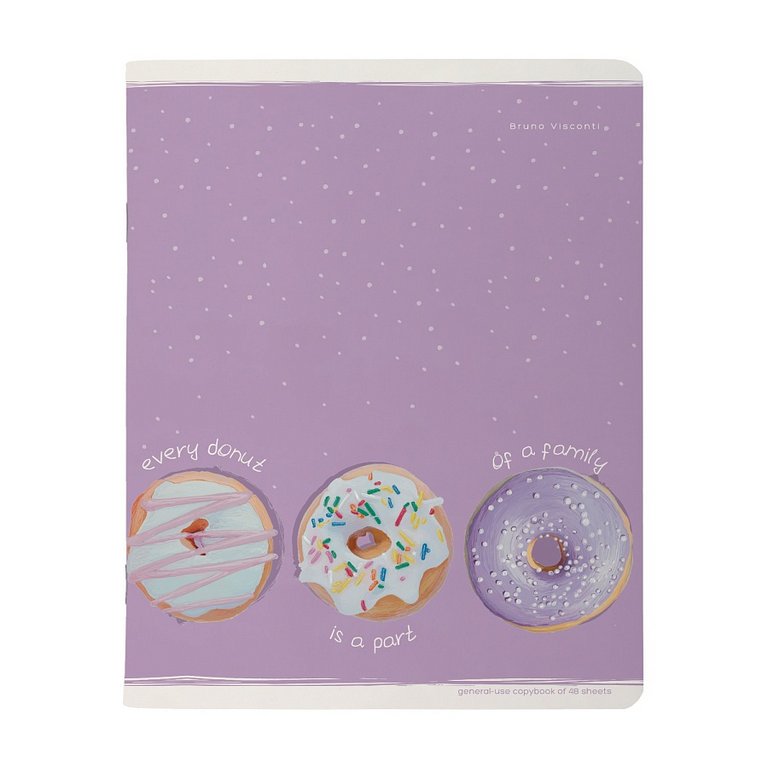 Тетрадь 48 лист кл. А5 на скрепке "DONUT" ассорти