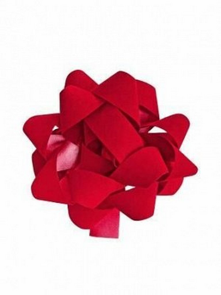 Бант Звезда 12см красный (бархат)