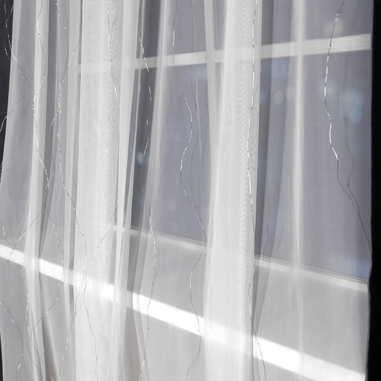 Гирлянда комнатная Занавес Роса 2,8*3м, 300 тепл.ламп, мерц., серебр.нить (от -10 до +35 °С) от USB