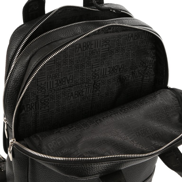 Рюкзак мужской FABRETTI нат. кожа, 39*29*11,5 см, черный