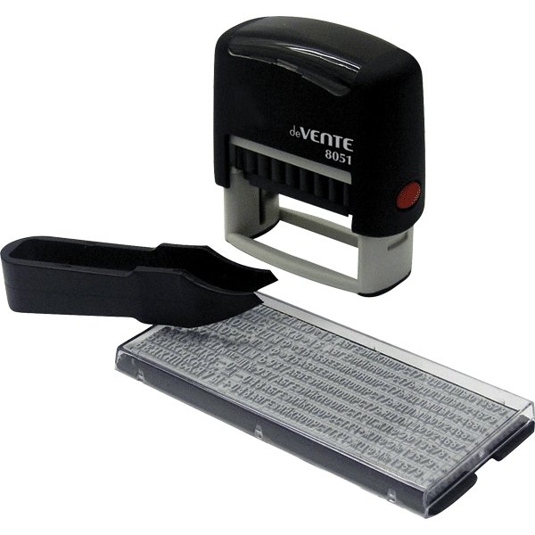Штамп самонаборный  3 стр 38х14 мм 1 касса deVENTE 8051, корпус черный