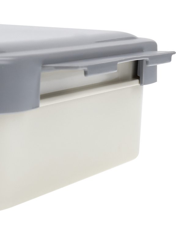 Ланч-бокс 1250 мл (с приборами, три отделения) серый