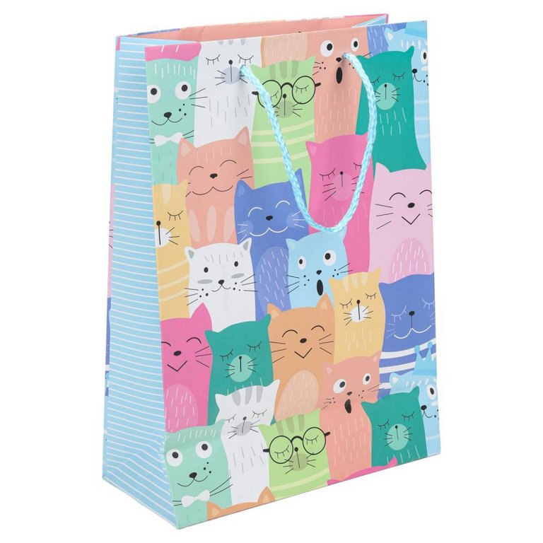 Пакет бумажный 26*32см матовый "Коты" ЧУДО ПРАЗДНИК