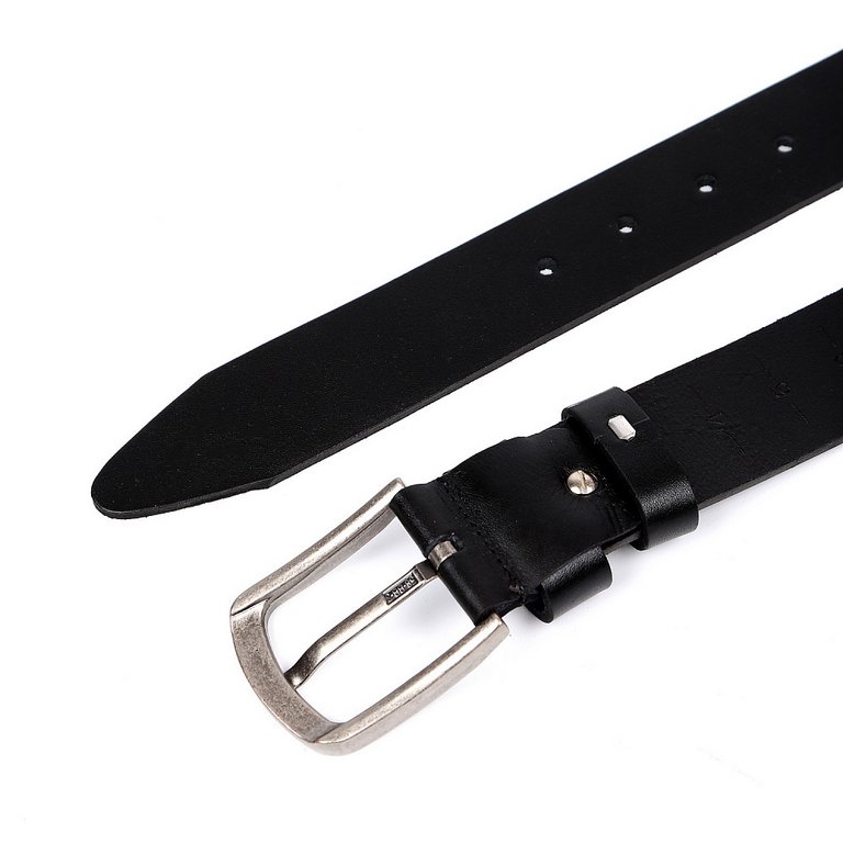 Ремень LEO VENTONI мужской, натуральная кожа, размер 125, черный