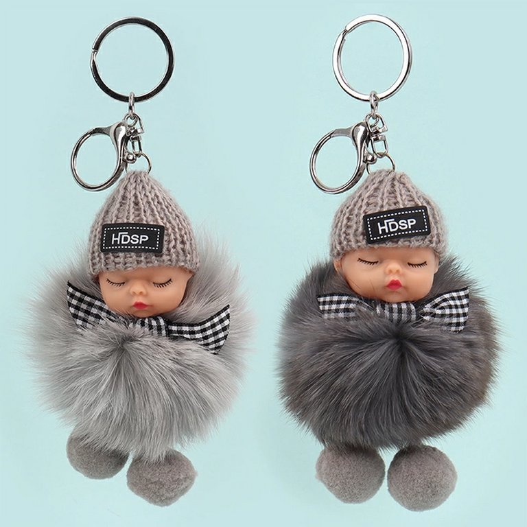 Брелок "Девочка", (иск. мех) ассорти