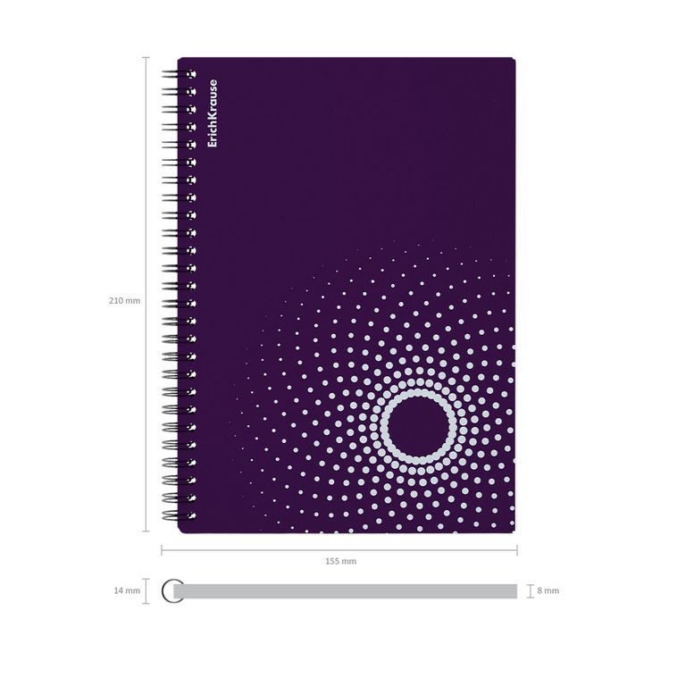 Тетрадь 80 лист кл. А5 на спирали "Marsalа" с пластиковой обложкой, цв. фиолетовый ErichKrause