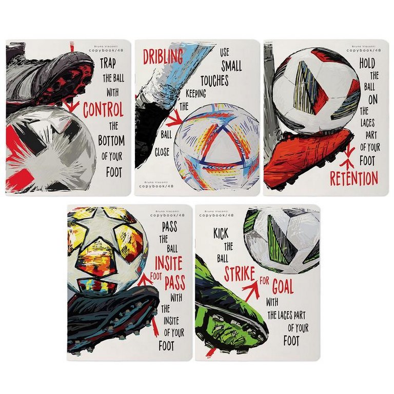 Тетрадь 160 лист кл. А5 на кольцах со сменным блоком "FOOTBALL. Black and white"
