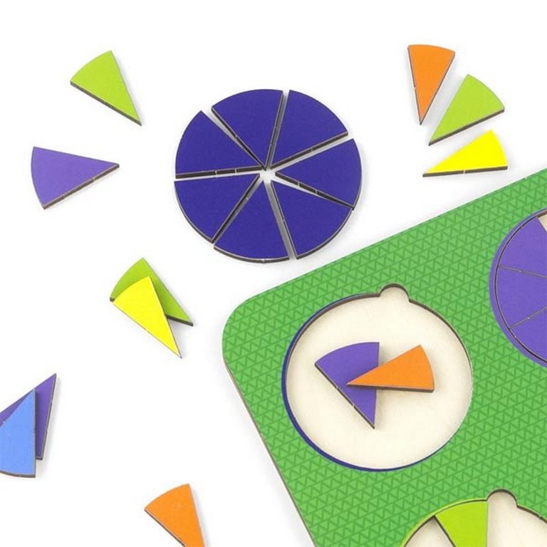 Игра обучающая  Дроби "6 кругов, ур.2" (дерево) WOODLENDTOYS