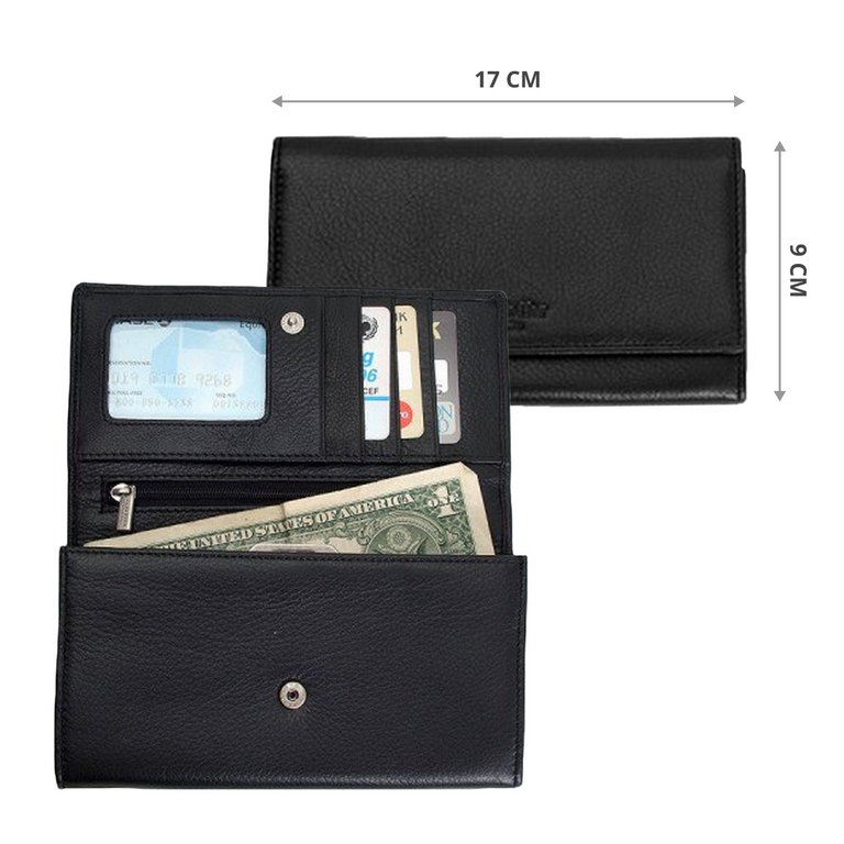 Портмоне Dr.Koffer 17*9см, нат. кожа, черный