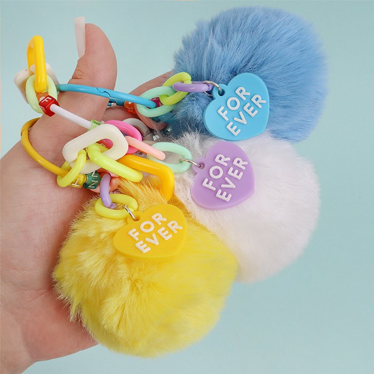 Брелок "Помпон", (иск. мех) ассорти