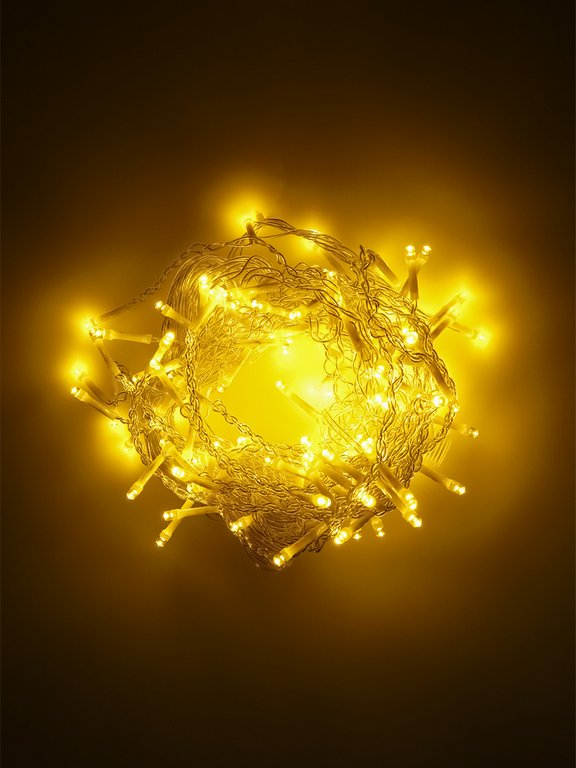 Гирлянда уличная Бахрома  4*0,7м, 108 теплых ламп, 8 реж, прозрачный провод