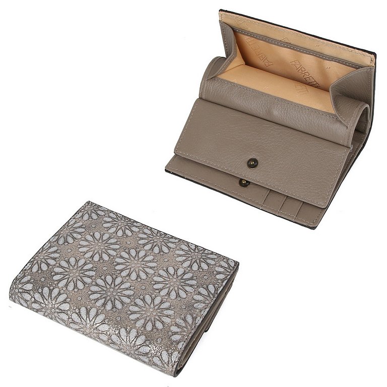 Портмоне FABRETTI женское, нат. кожа, 12*10*3см, бронзовый