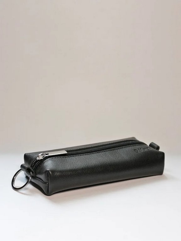 Футляр для ключей  D.Morelli "Black" из нат.кожи, на молнии