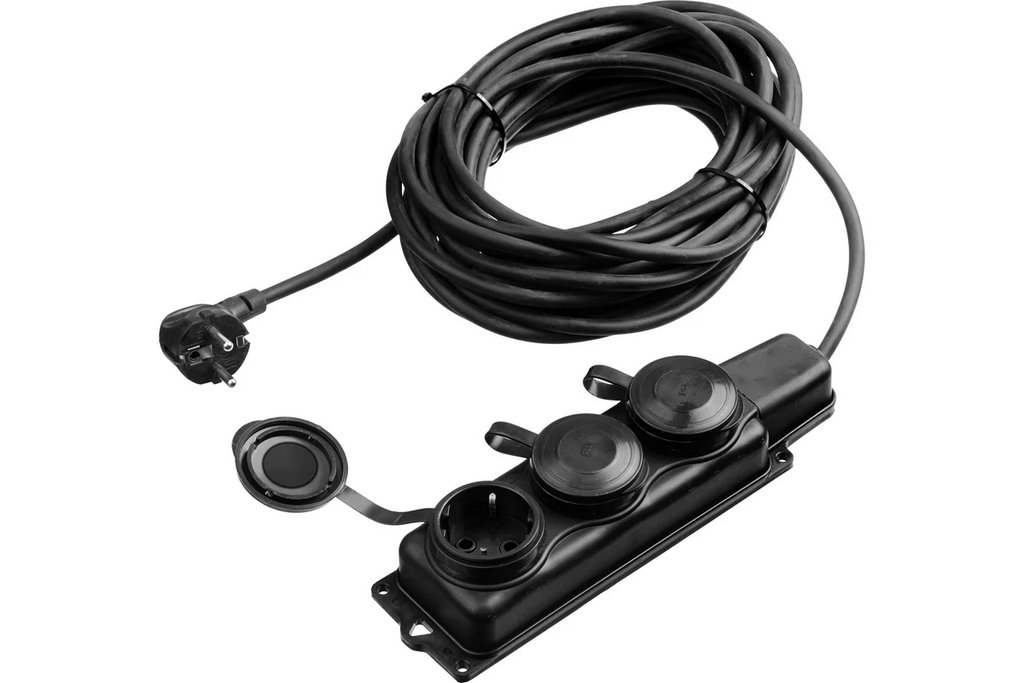 Удлинитель силовой ЗУБР КГ 325-Ш3 10 м, 4000 Вт, 3 гнезда