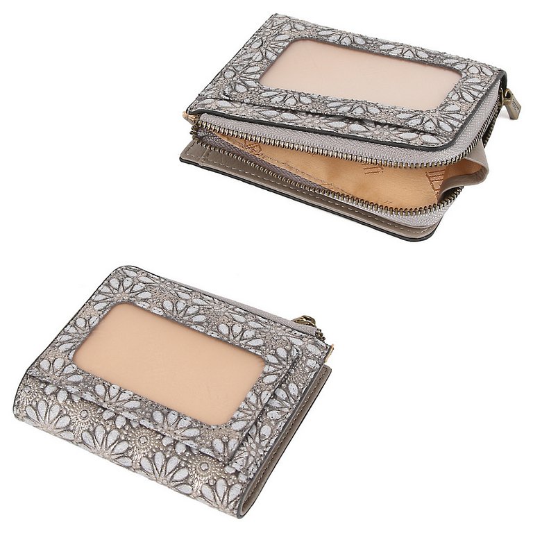 Портмоне FABRETTI женское, нат. кожа, 11*10*3см, бронзовый