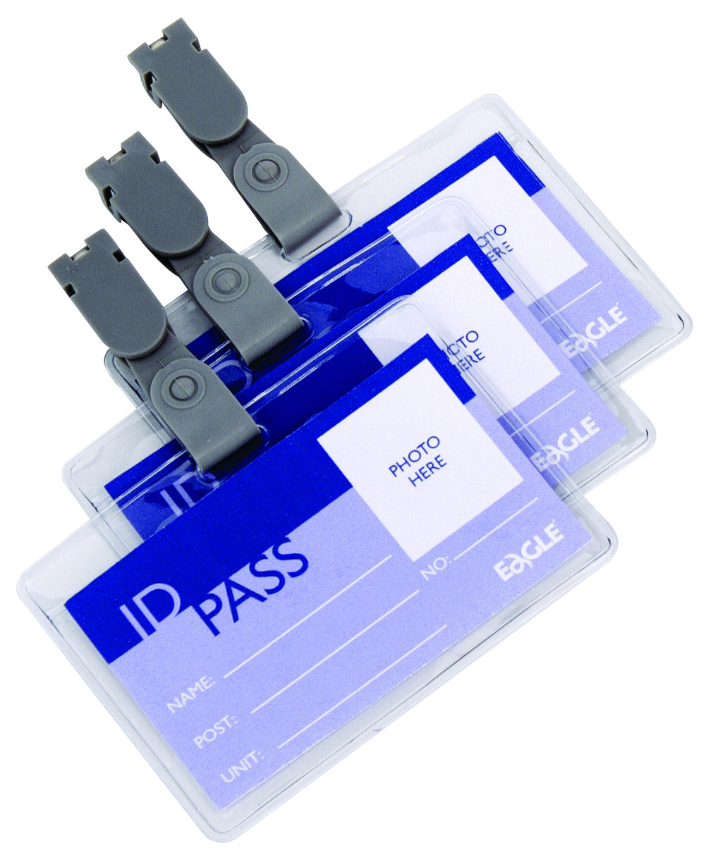 Бейдж горизонтальный  99*71мм (вставка 89*54мм) с клипсой Eagle