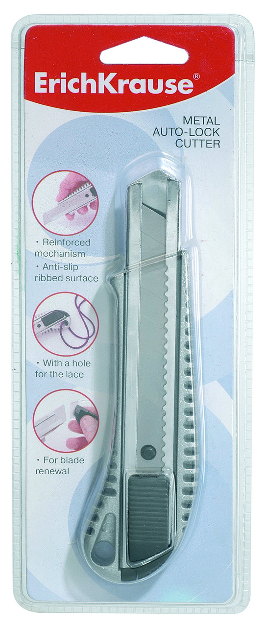Нож канцеляр. шир. 1,8 см, металлический корпус Erich Krause auto-lock
