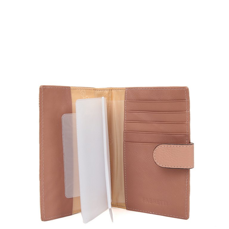 Обложка для документов FABRETTI женская, нат. кожа, 10*13,5*1,5см, темно-розовый