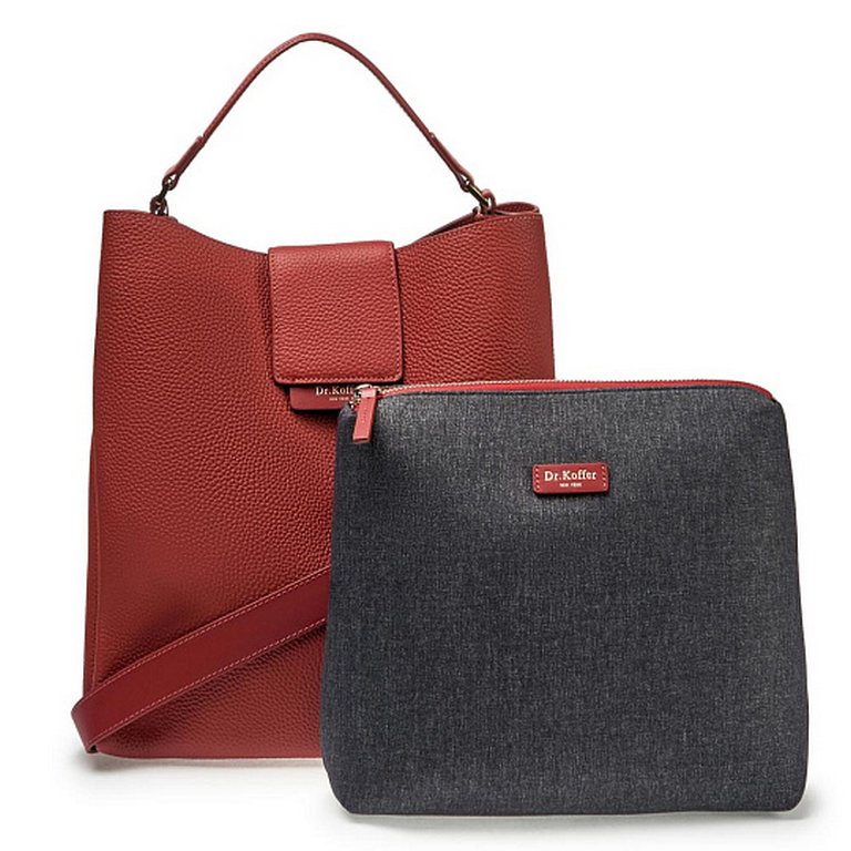 Сумка женская Dr.Koffer нат. кожа, бургунди