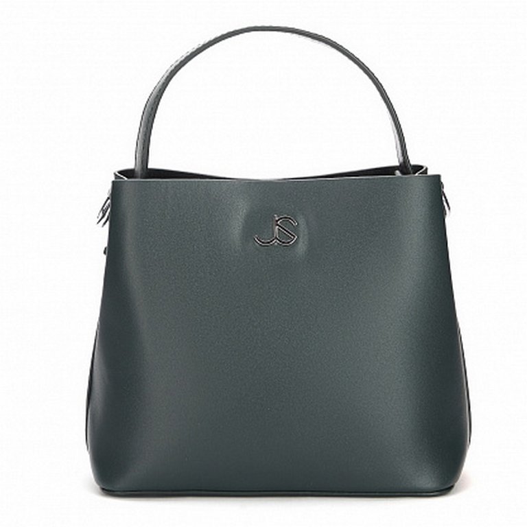 Сумка женская Jane's Story 20х18х11см, нат.кожа, зеленая