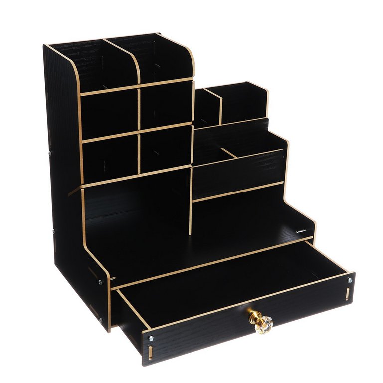 Подставка наст д/канц. принадлеж. deVENTE "Elrix" 13 отд. МДФ, черная