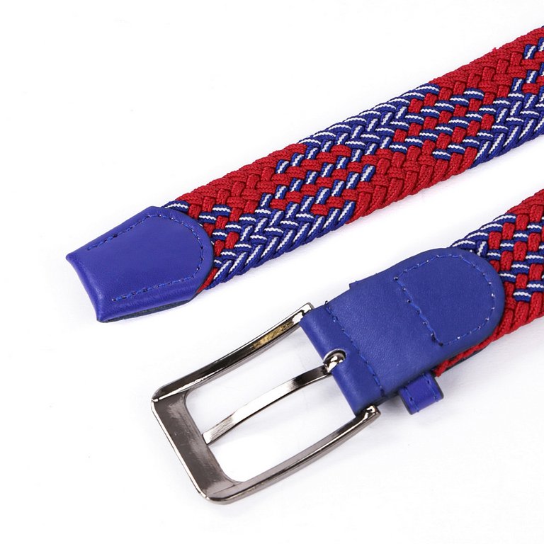 Ремень FABRETTI универсальный, полиэстер размер 125, синий/красный