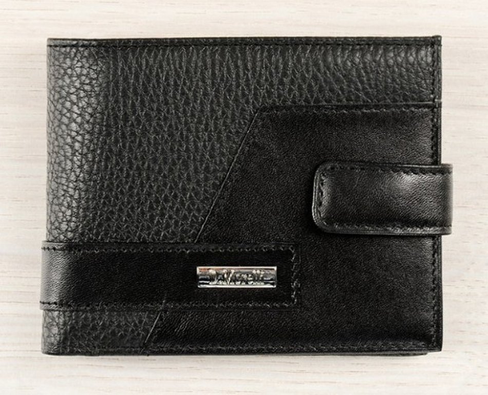 Портмоне D.Morelli мужское "Бруклин" с хляст., нат.кожа, цвет черный