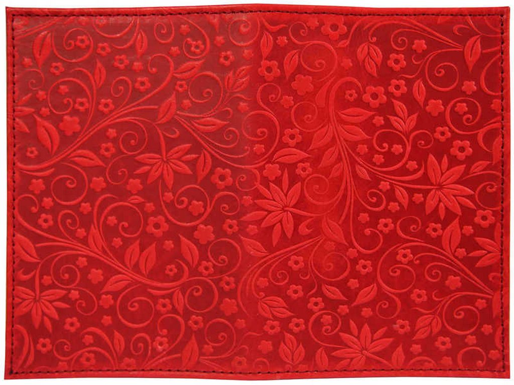 Обложка для автодокументов, нат. кожа "Флаверс" красный