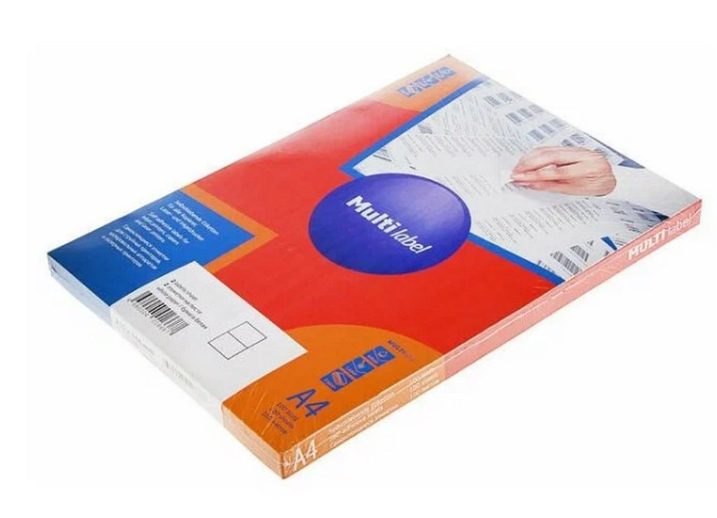 Этикетки самоклеящиеся А4 67,5*20,5, 42 этикетки, прямоуг. края, белые, MultiLabel