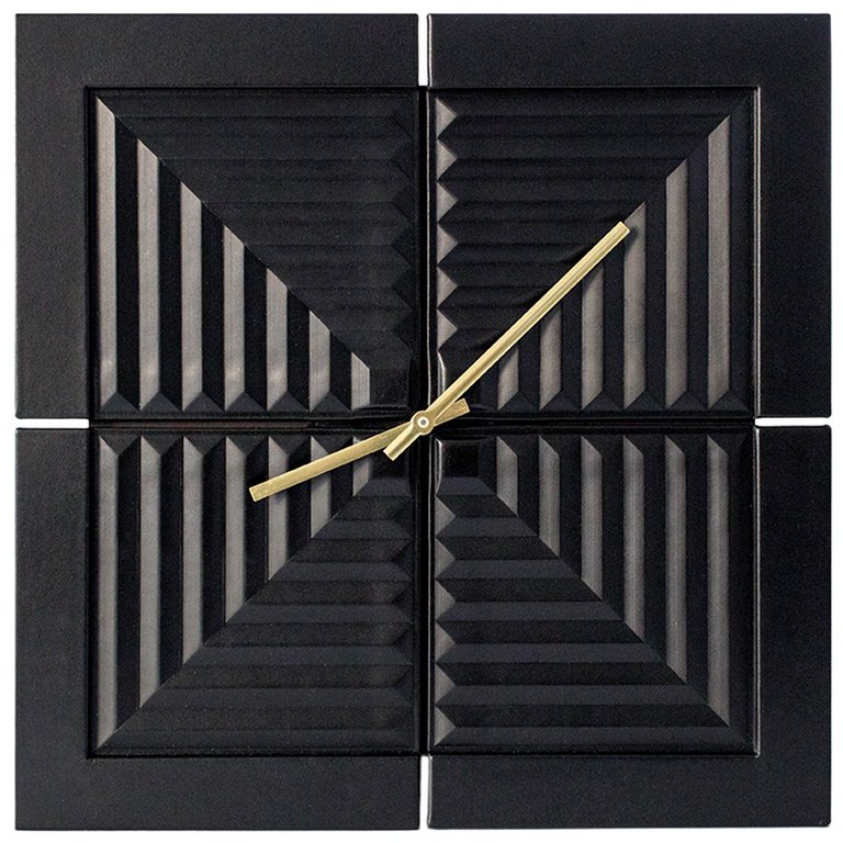 Часы настенные Макей "Вечность" нат. кожа 33,5*33,5 см, цвет черный