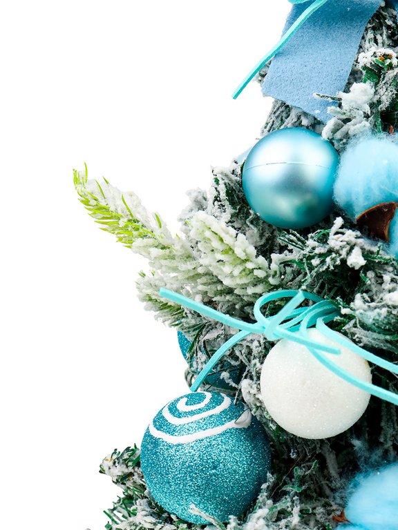 Ель декоративная   0,30 м украшенная "Зимняя красавица" (цв. гамма украшений голубая)