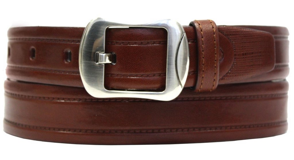 Ремень Alliance нат. кожа,  ширина 35мм, коньяк