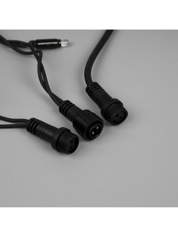 Гирлянда уличная 10м, 100 цв. ламп, темный провод, 1 реж. (IP65, от -40 до +40°С) монтаж до -10°С)