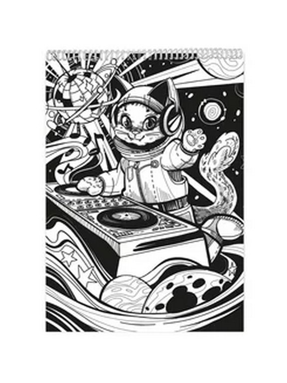 Раскраска А3 "Коты в космосе" 16 стр. ГЕОДОМ