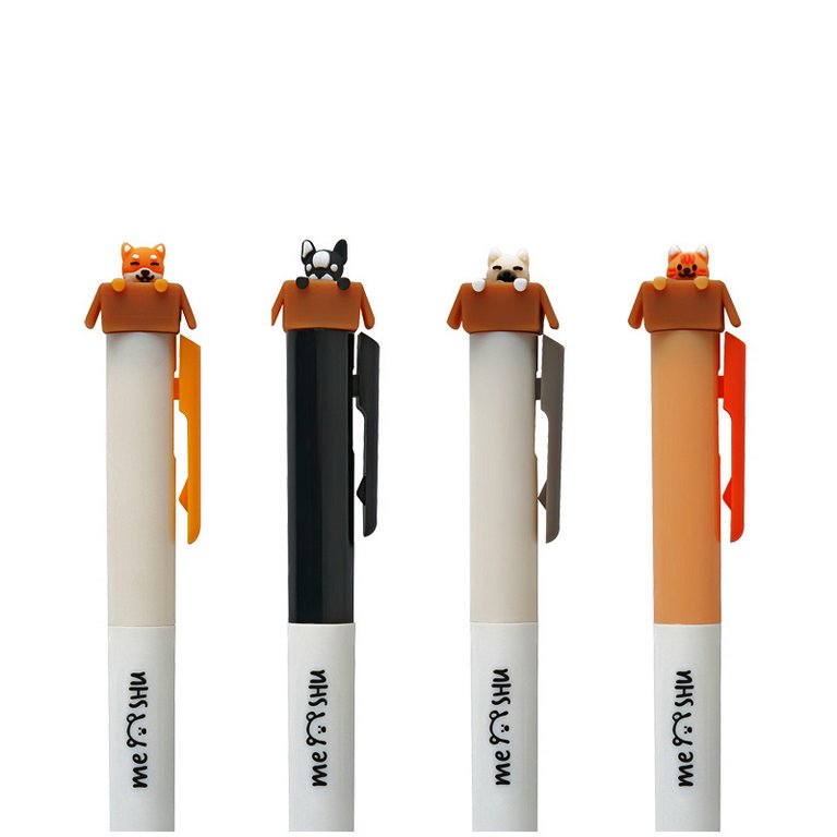 Ручка шариковая сувенирная автомат "Meow&Woof" 0,7мм синяя (линия 0,35мм), ассорти MESHU