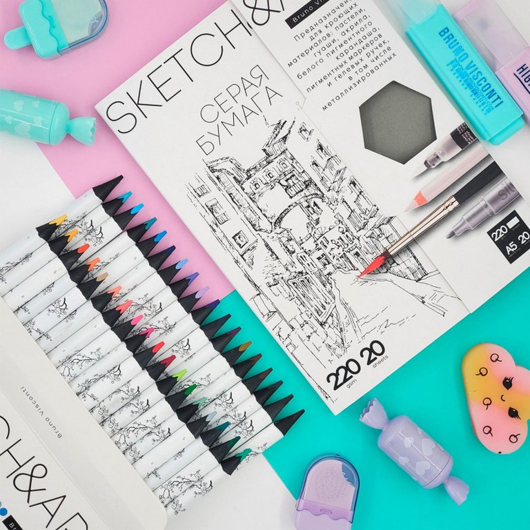 Папка для cкетчинга А5, 20л Sketch&Art, цв.серый