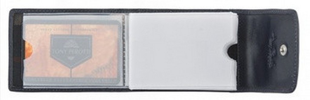 Визитница Tony Perotti 10*7см на 20 визиток, нат. кожа, цвет синий