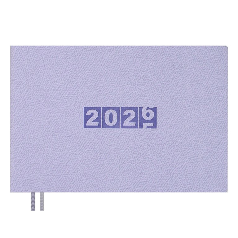 Еженедельник дат. 2026 г  181*127 мм Escalada "Джут" иск. кожа, мягк.обл., блинт.тисн, сиреневый